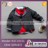 Hiah quality baby kids sweater coat fashion raised grain knitting boys casual cotton blazer
