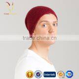 Red Fashion 100% Cashmere Beanie Hat for Men thumbnail-3