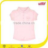 Toddler Girl School Uniform Short Sleeve Polo Shirt With Bow Pocket thumbnail-1