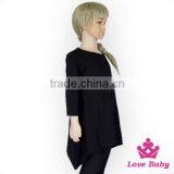 New Fashion Solid Black Girls Cotton Shirts Baby Girl Plain Long Sleeve Fall Shirt Boutique Dress Shirt Design For 0-6 Years thumbnail-3