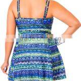 Modern One Piece Plus Size Women Tribal Pattern Swim Dress for Fat Lady Beach Wear thumbnail-2