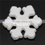 White Christmas Snowflake Acrylic Charm Beads 12mm x 13mm thumbnail-1