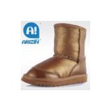 Fashion children snow boots with double-faced sheepskin