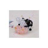 Cute 3d Beaded Milch Cow 3mm Bicone Crystal Beads Animal Charm thumbnail-3