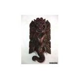 Detailed Hand carved Wooden Ganesh Wall hanging mask