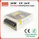30w Dual output type power supply 5v/34v output led driver with CE ROHS certificates