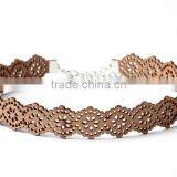 Hot Choker Fashion Korea Velvet Hollow Laser Caving Flowers Collar Choker Womens Suede Flower Laser Cut Necklace Jewelry thumbnail-3