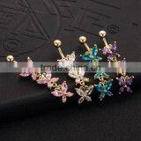 Skull Belly Ring Fake Button Big Fashion Crystal Piercing Jewelry thumbnail-6