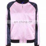Chinese Clothing Manufacturers Custom Reversible Silk Ladies Spring Bomber Jackets thumbnail-4
