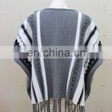 Vintage Style Rabbit Fur Knitted Shawls Fashionable Knit Shawls With Tassel Stylish Knitting Cape Poncho thumbnail-6