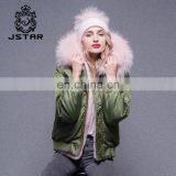 Good Price Goose Down Bomber Jacket Wholesale Real Fur Hooded Winter Coat for Women thumbnail-5