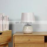 Antique Nordic Style Beige Embossed Decorative Night Table Lamp Porcelain for Home Decor