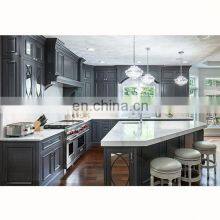 Custom American L Shaped Wooden Grey Shaker Kitchen Cabinet Designs for Sale thumbnail-4