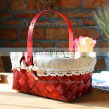 Handicraft Rectangle Wood Chip Christmas Gifts Storage Basket thumbnail-3