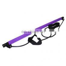 Multi-Functional Gym Black Yoga Pilates Stick Bar Adjustable Pilates Resistance Band Bar thumbnail-5