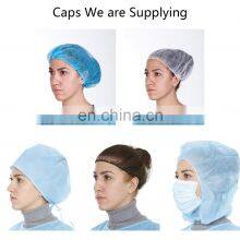 Disposable Caps Bouffant Nurse Cap Blue Round Non Woven Bouffant Cap thumbnail-3
