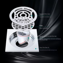 Customized Modern Copper Floor Drains for Hotels Anti-Blocking Deodorizing for Kitchen Bathroom Wet Dry Areas Mainly for thumbnail-2