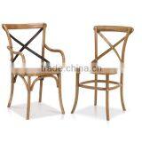 RCH-4002 French Style Rattan Wood Solid Oak Cross Back Chair Quality Choice thumbnail-2