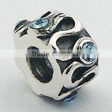 Five Austrian Crystals Shiny Wavy Band Sterling Silver Bead thumbnail-1