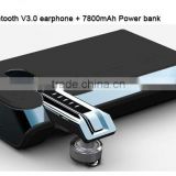 New Functional Product portable 7800mAh power bank with bluetooth headset