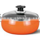 Duradera Naranja de Cocina de Aluminio Verde Parini Cazuela Antiadherente de Revestimiento de Ceramica de Cocina Crisol Comun thumbnail-1