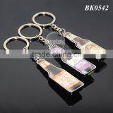 Promotional Printing Custom Metal Bottle Shape Opener Keychain thumbnail-1