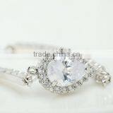 18K Rose Gold and White Gold Plated Jewelry Women Chain and Micro AAA Cubic Zircon Pave 2 Carat Pear Cut CZ Bracelet thumbnail-5