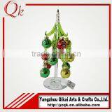 Nice Ornaments Decorated Glass Christmas Tree for Table Decoration