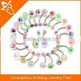 Stainless Steel Curved Barbell With Charming Acrylic Balls Tongue Rings New Fashion Magnetic Tongue Piercing Jewelry thumbnail-1