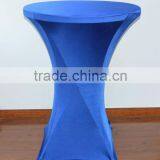 Royal Blue Shiny Spandex Bar Cocktail Table Cover/cloth for Weddings thumbnail-1