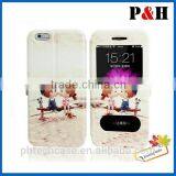 High Quality Wallet Leather Stand Colored Drawing Case for Iphone 6 thumbnail-2