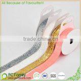 5/8" Solid Color Glitter Elastic Ribbons thumbnail-1