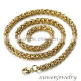 3mm Mens Gold Tone Wheat Link 316l Stainless Steel Chain to Make Jewelry