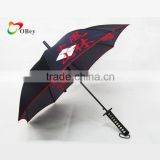 Sword Handle Fashion Stick Umbrella with Fibreglass Ribs