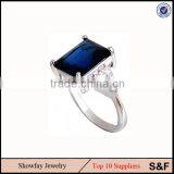 Fashion CZ Stone Jewelry Blue Sapphire Rring