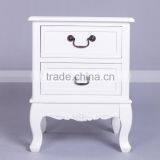 Best Choice Antique Wood Furniture Bedside Table Short Good Quality White Painting Nightstand thumbnail-6