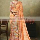 Nimble Peach Viscose Art Silk Saree/indian Silk Saree Online Shopping