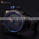 SHARK Stainless Steel Japan Movement Analog Date Alarm Quartz Wrist Mens Sport Digital Watch thumbnail-3