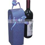 High Quality Red Kraft Paper Hand-Made Christmas Paper Wood Gift Boxes For Wine With Bowknot (Factory Supply)