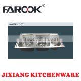 JZ-357 92*45cm Extra Deep Double Bowl SUS201 Kitchen Sink With Bin thumbnail-1