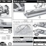 For SUZUKI GSX-R750 2000-2003 SM Motorcycle Exhaust Pipe LASER Duo-Tech Bolt-on Muffler