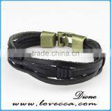 New Design Handmade Men Long Braided Genuine Leather Bracelet thumbnail-4