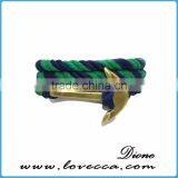 Customized Braided Leather Stainless Steel Hook Anchor Bracelet thumbnail-4