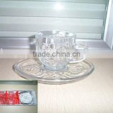 etched glass cup and saucer