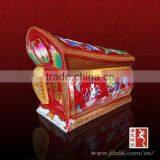 Red Glaze Pigments Ceramic Long Coffin Casket for Funeral Made in China thumbnail-1