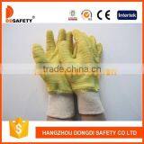 DDSAFETY 2017 Cotton Interlock Liner Gloves With Fully Yellow Latex Crinkle Finished thumbnail-1