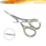 SEM0013 3-1/2'' Mirror Polised Blades Soft Rubber Ring Handle High Quality Round/sharp Point Vibrissa/nose Hair Scissors thumbnail-3