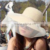 Cheap Lace Hollow Summer Lady Straw Hat for Weddings thumbnail-6