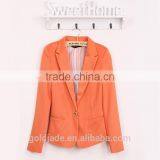 2016 Hot Sale Women Elegant Ladies Fashion Blazer Design ,Pure Colour Pink Women Blazer thumbnail-4