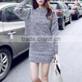 hot sale spring &winter fashion lady korea style O-Neck twinset knitted sweater
